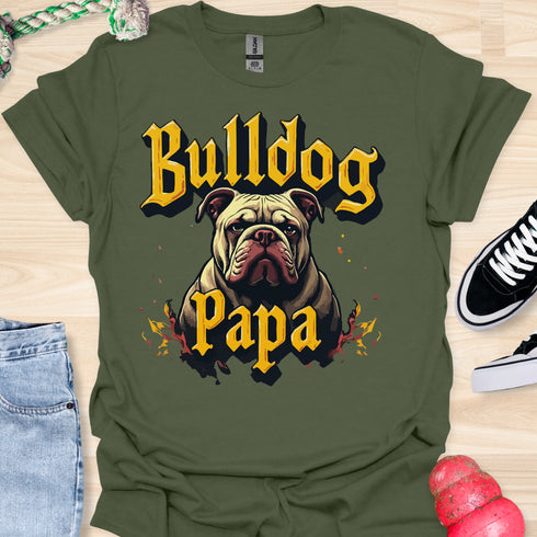 Bulldog Papa - V6 - Gothic Graphic T-Shirt